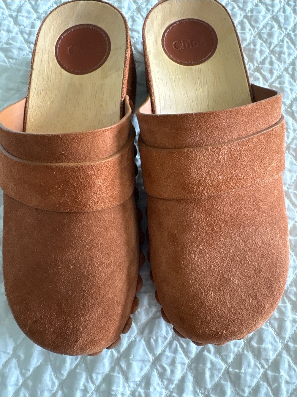Chloe Joy Suede Clogs in Brown size 35 - Picture 3 of 10